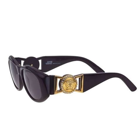 gold and black versace sunglasses|black Versace sunglasses with rhinestones.